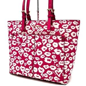 Michael Kors Jet Set Medium Pocket Tote Bag Electric Pink Multi (NWT)